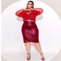 Imagem de Conjunto Plus Size 3 Peças Saia Top e Cropped 48 ao 52