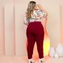 Imagem de Conjunto Plus Size Blusa Amarrar Calça Roupas Femininas