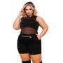 Imagem de Conjunto Plus Size Blusa de tule Cropped faixa + Short 0537