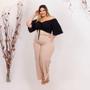 Imagem de Conjunto Plus Size C Cropped Manga Flare + Calça C Cinto 0480