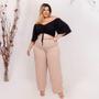 Imagem de Conjunto Plus Size C Cropped Manga Flare + Calça C Cinto 0480