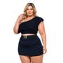 Imagem de Conjunto Plus Size Cropped Babado + Shorts Saia Fivela 0468