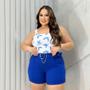 Imagem de Conjunto Plus Size Cropped Borboleta + Short Com Cinto 0570