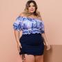 Imagem de Conjunto Plus Size Cropped Cigana + Shorts Saia Trançado 0512