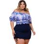 Imagem de Conjunto Plus Size Cropped Cigana + Shorts Saia Trançado 0512