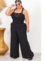 Imagem de Conjunto Plus Size Cropped Com Alcinha e Lastex e Calça Pantalona Forrada