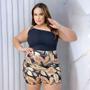 Imagem de Conjunto Plus Size Cropped  Ombro Único + Short Saia 0552