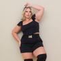 Imagem de Conjunto Plus Size Cropped + Short Barra c Fivela 0532