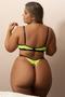 Imagem de Conjunto Plus size Cropped Verde Fluor sem bojo calcinha com abertura