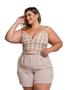 Imagem de Conjunto Plus Size Cropped Xadrex e Short Com Cinto Corrente 0438