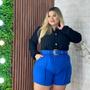 Imagem de Conjunto Plus Size Feminino Blusa Social e Short com Cinto