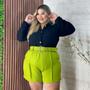 Imagem de Conjunto Plus Size Feminino Blusa Social e Short com Cinto