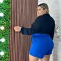 Imagem de Conjunto Plus Size Feminino Blusa Social e Short com Cinto