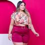Imagem de Conjunto Plus Size Feminino Ciganinha Lastec Estampado Short com Cinto 0231