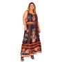 Imagem de Conjunto plus size feminino estampa floral bluse e saia casual chique em crepe com forro