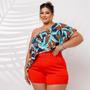 Imagem de Conjunto PLus Size Feminino Estampado Short + Cinto Cropped 0437