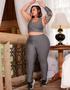 Imagem de Conjunto Plus Size Fitness com Calça Legging e Cropped sem Bojo