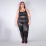 Imagem de Conjunto Plus Size Preto com Cropped sem bojo e Calça com Tela e Cirrê