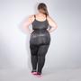 Imagem de Conjunto Plus Size Preto com Cropped sem bojo e Calça com Tela e Cirrê