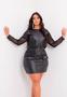 Imagem de Conjunto Plus Size Saia e Cropped Em material sintético