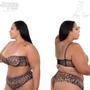 Imagem de Conjunto Plus Size sem alça onça base espuma com sustentação 224.32