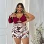 Imagem de Conjunto Plus Size Shorts Saia Cropped 1 Manga C Argola 0508