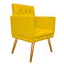 Imagem de Conjunto Poltrona Cadeira e Puff Nanda Capitonê Decorativa Sala Recepção material sintético Amarelo - KDAcanto Móveis
