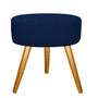 Imagem de Conjunto Poltrona Cadeira e Puff Nanda Capitonê Decorativa Sala Recepção Suede Azul Marinho - KDAcanto Móveis