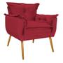 Conjunto Poltrona Decorativa e Puff Zatti Palito Mel Sala de Espera Suede Vermelho - KDAcanto Móveis Imagem de Conjunto Poltrona Decorativa e Puff Zatti Palito Mel Sala de Espera Suede Vermelho - KDAcanto Móveis