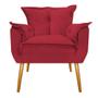 Conjunto Poltrona Decorativa e Puff Zatti Palito Mel Sala de Espera Suede Vermelho - KDAcanto Móveis Imagem de Conjunto Poltrona Decorativa e Puff Zatti Palito Mel Sala de Espera Suede Vermelho - KDAcanto Móveis