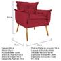 Conjunto Poltrona Decorativa e Puff Zatti Palito Mel Sala de Espera Suede Vermelho - KDAcanto Móveis Imagem de Conjunto Poltrona Decorativa e Puff Zatti Palito Mel Sala de Espera Suede Vermelho - KDAcanto Móveis