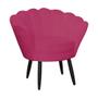 Imagem de Conjunto Poltrona Estofada Com Puff Sala de Estar Pétala Suede Rosa Pink - LM DECOR