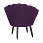 Imagem de Conjunto Poltrona Estofada Com Puff Sala de Estar Pétala Suede Roxo - DL Decor