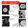 Imagem de Conjunto Porta Azeite com Dosador Inox e vidro + Porta Temperos Giratório Grande 16 Potes Vidro e Inox