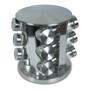 Imagem de Conjunto Porta Condimento Vidro Giratório Com Tampa Inox Para Cozinha