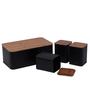 Imagem de Conjunto Porta Pão Bambu com 3 Potes Black - Mimo Style