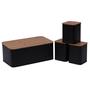 Imagem de Conjunto Porta Pão Bambu com 3 Potes Black - Mimo Style