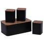 Imagem de Conjunto Porta Pão Bambu com 3 Potes Black - Mimo Style