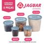 Imagem de Conjunto Potes Mantimentos Redondo 5 Peças Jaguar