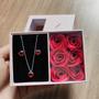 Imagem de Conjunto Prata 925 Colar Feminino E Brincos + Caixa Flores