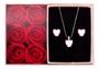Imagem de Conjunto Prata 925 Colar Feminino E Brincos + Caixa Flores
