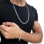 Imagem de Conjunto Prata 925 Corrente Masculina + Pulseira Grumet