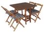 Imagem de Conjunto Prático Mesa e 4 Cadeiras Dobrável Mel, Estofado Bar-Cozinha-Lazer-Varanda ( QUADRADO OVAL )