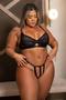 Imagem de Conjunto preto plus size com aro de sustentação calcinha  feita em elastico