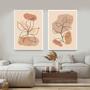 Imagem de Conjunto Quadros Decorativos com Moldura  Arte Minimatista Folhas Sala Quarto Cozinha Kit 2 Peças