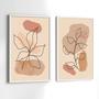 Imagem de Conjunto Quadros Decorativos com Moldura  Arte Minimatista Folhas Sala Quarto Cozinha Kit 2 Peças
