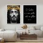 Imagem de Conjunto Quadros Decorativos com Moldura  Jesus o Senhor é Meu Pastor Sala Quarto Cozinha Kit 2 Peças