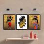 Imagem de Conjunto Quadros Decorativos Mulher Negra África Abstrato