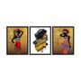 Imagem de Conjunto Quadros Decorativos Mulher Negra África Abstrato