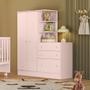 Imagem de Conjunto Quarto Bebê Reto Berço Com Colchão e Guarda Roupa